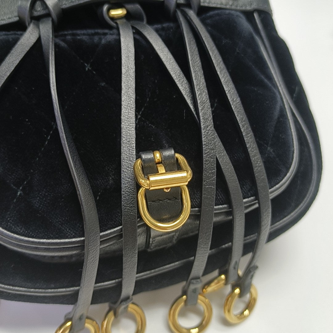 Belt Bag Quilted Velvet Black
