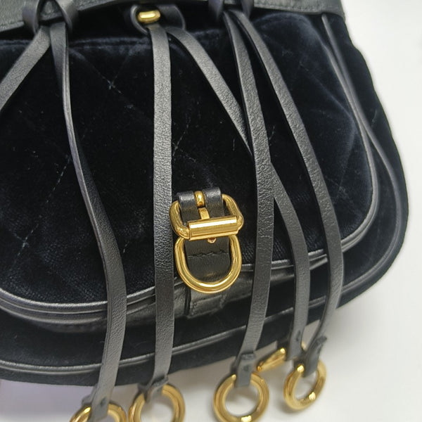 Belt Bag Quilted Velvet Black