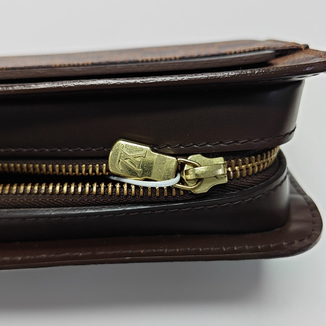 SAINT LOUIS Damier Ebene Coated Canvas Brown