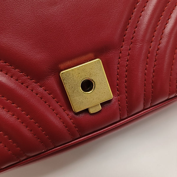GG Marmont Small Quilted Calfskin Red