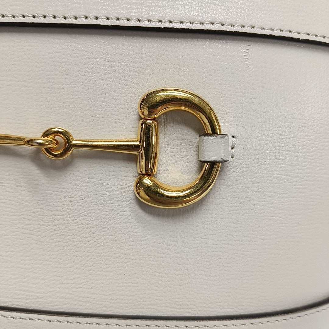 Horsebit 1955 Small Monogram Calfskin White