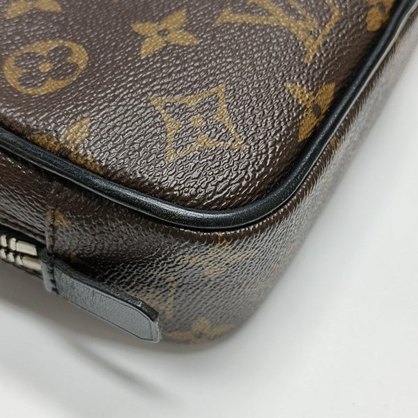 Monogram Coated Canvas Clutch PM Brown