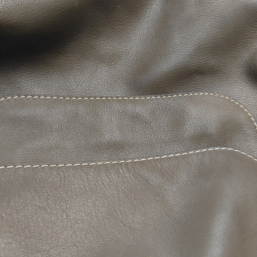 Calfskin Top Handle Bag Brown