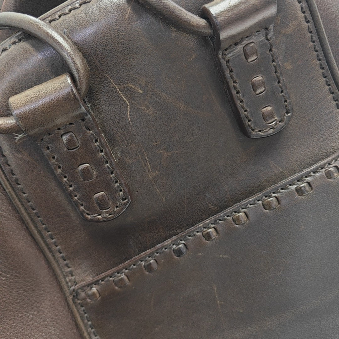 Calfskin Top Handle Bag Brown