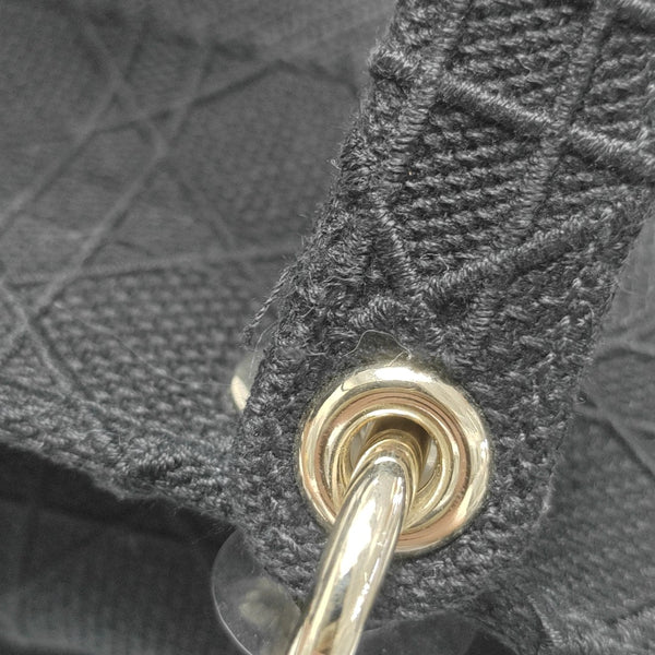 Lady D-Lite Medium Cannage Canvas Black