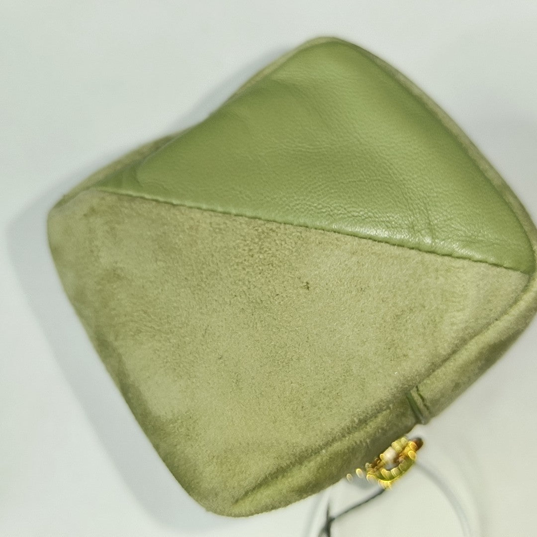 MONOGRAM BLOGGER Suede Green Coin Purse