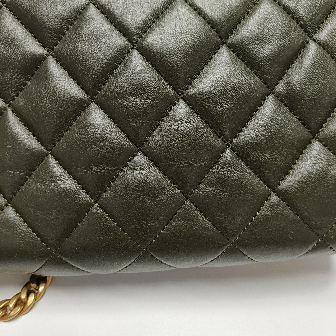 CLASSIC FLAP Mini Quilted Lambskin Green