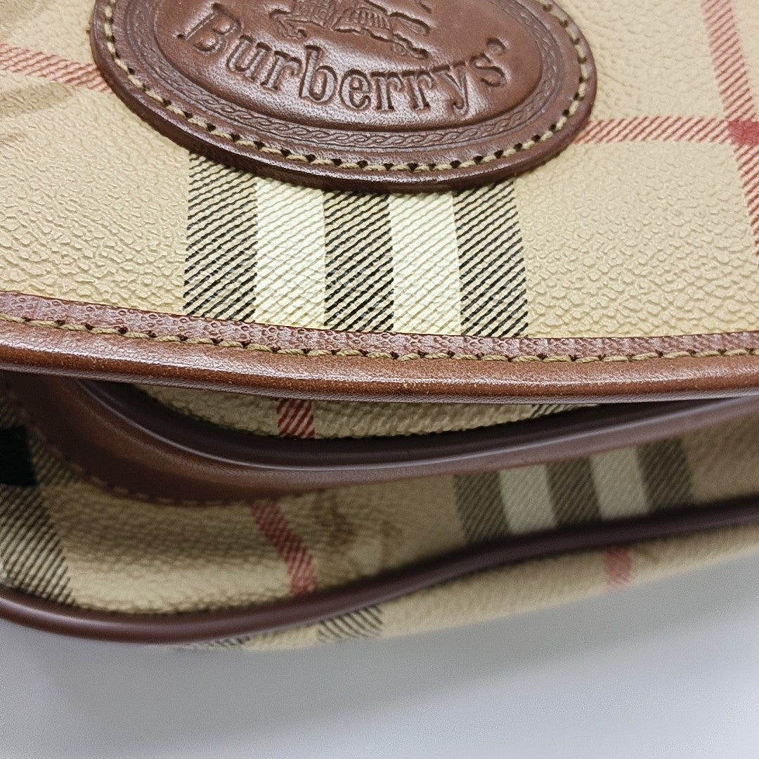 Coated Canvas Shoulder Bag Beige