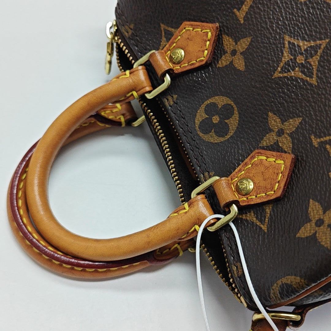 SPEEDY Nano Monogram Coated Canvas Brown