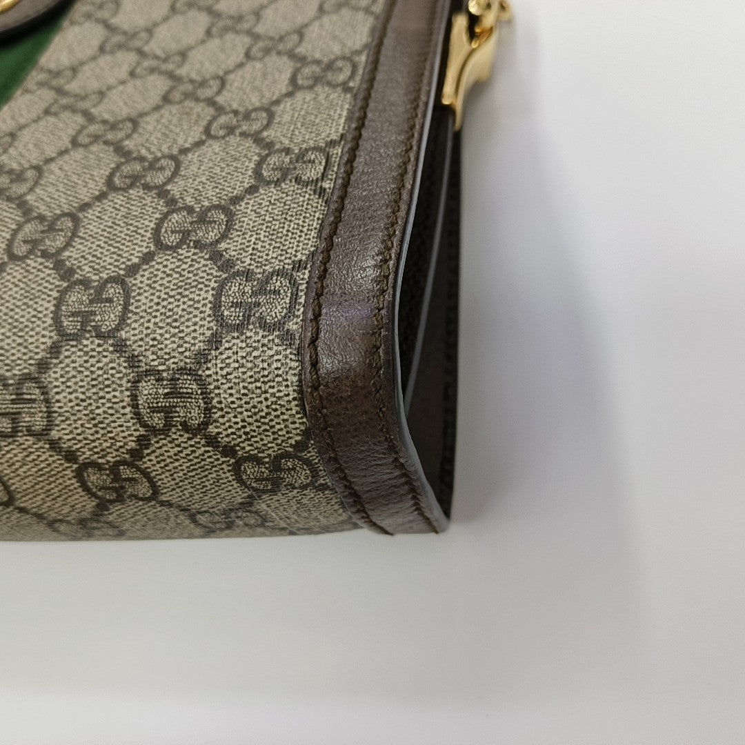 Ophidia Small Monogram Lona Revestida Beige
