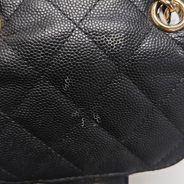 Grained Calfskin Shoulder Bag Black