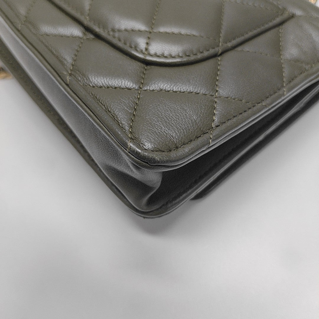 WOC Quilted Lambskin Green