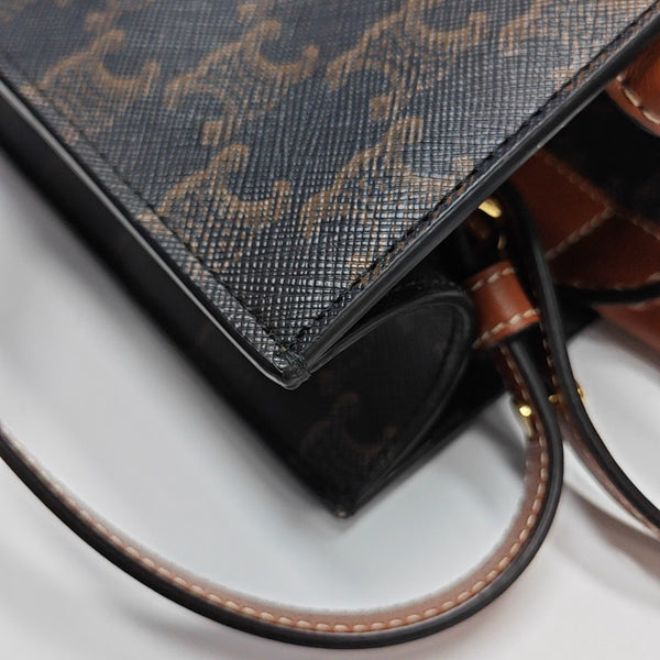 CABAS CELINE Small Coated Canvas Brown