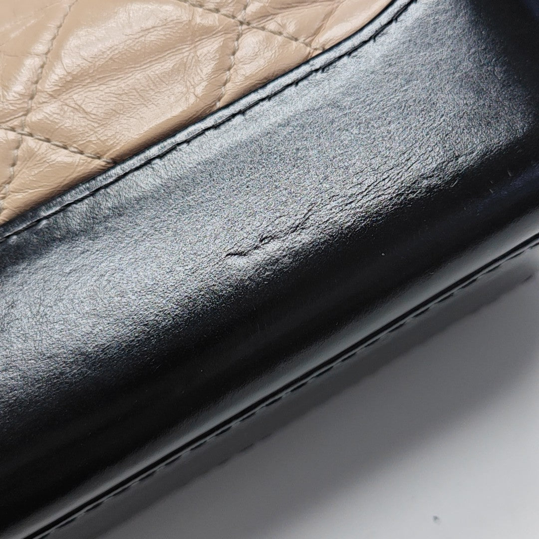 GABRIELLE Small Quilted Calfskin Beige
