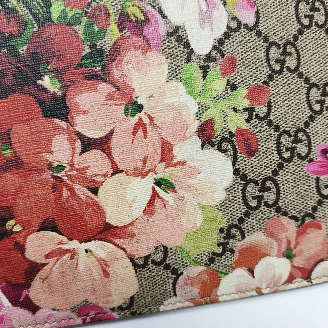 GG Blooms Monogram Coated Canvas Beige