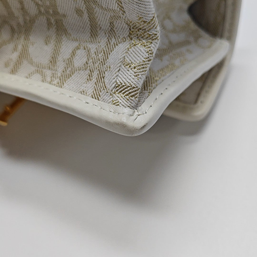 30 Montaigne East-West Small Oblique Canvas White
