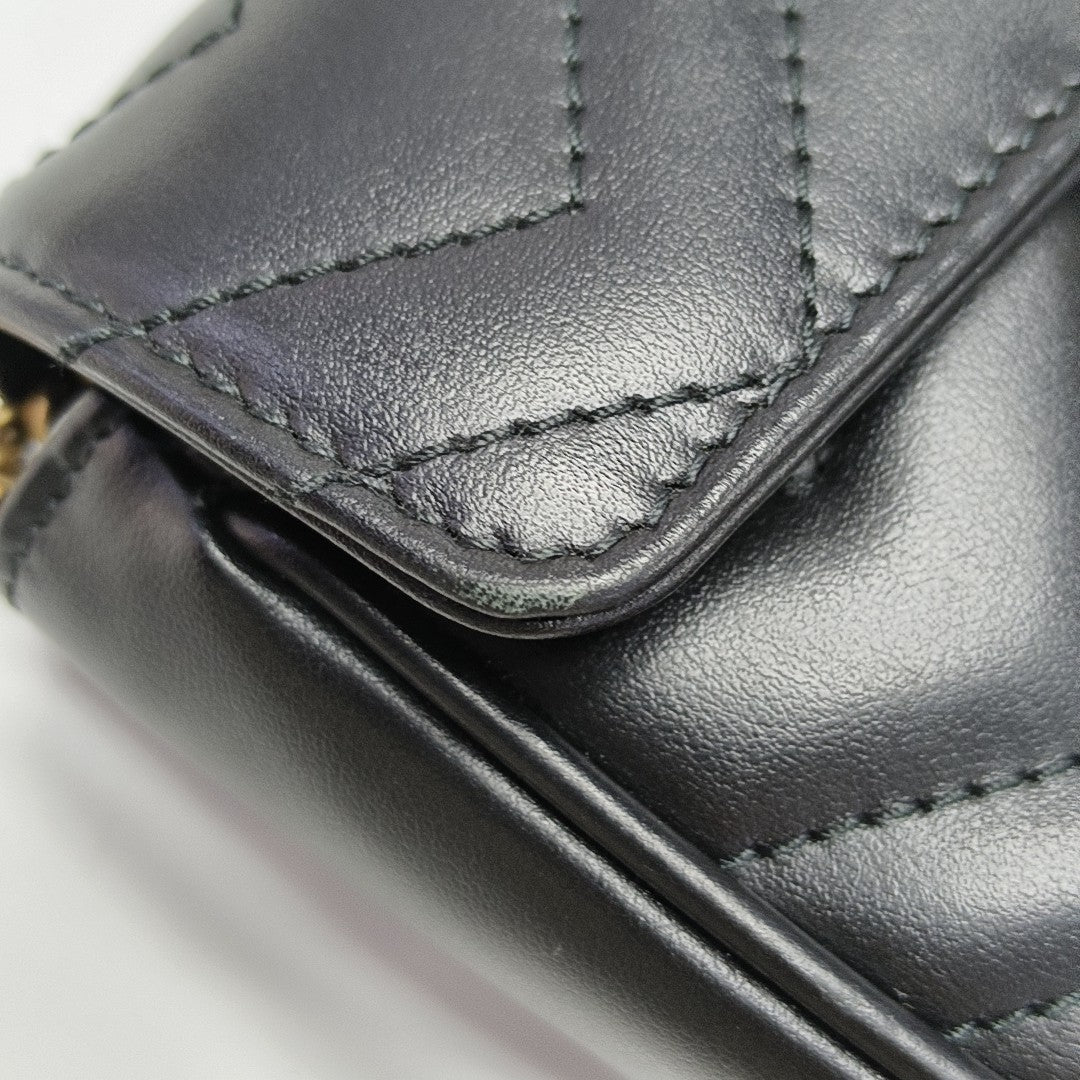 GG Marmont Mini Quilted Calfskin Black