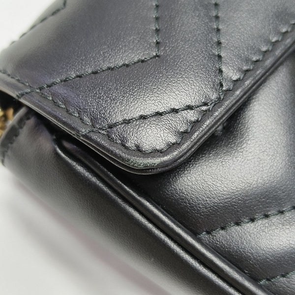 GG Marmont Mini Quilted Calfskin Black
