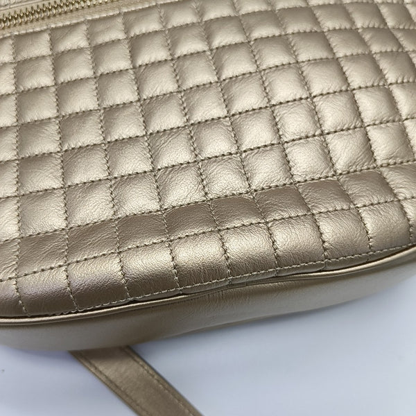 C CHARM Quilted Leather Gold