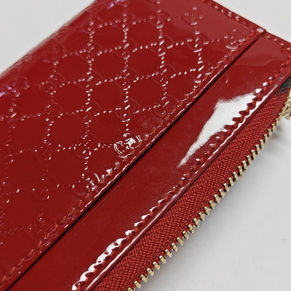 Monogram Patent Leather Coin Purse Red