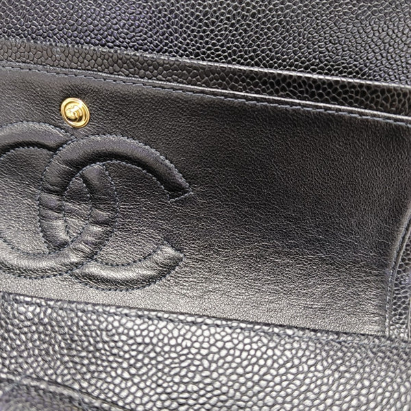 CLASSIC FLAP Medium Quilted Grained Calfskin Black