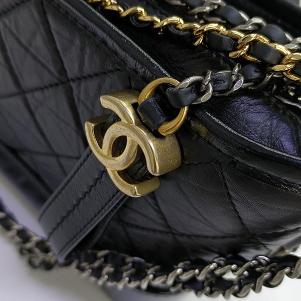 GABRIELLE Small Quilted Vintage Calf Black