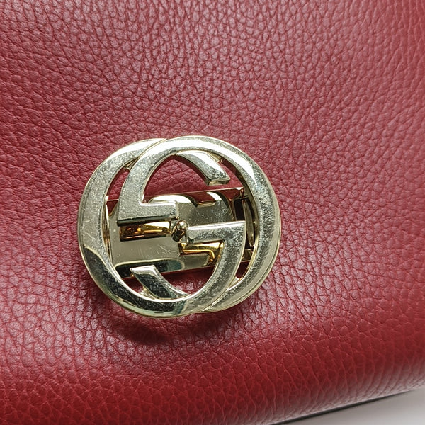 Interlocking G Large Calfskin Red