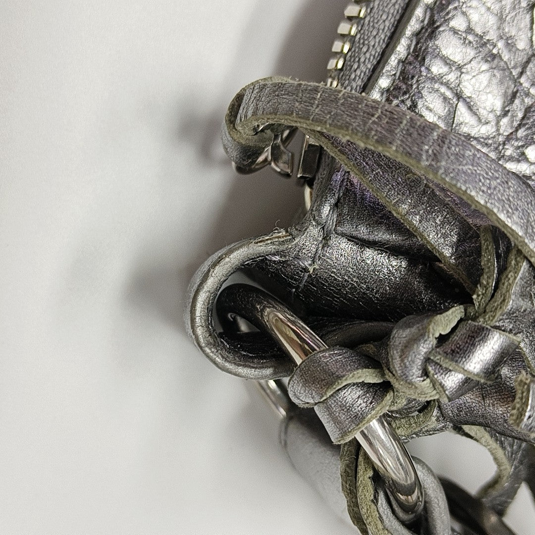 Le Cagole Mini Lambskin Silver