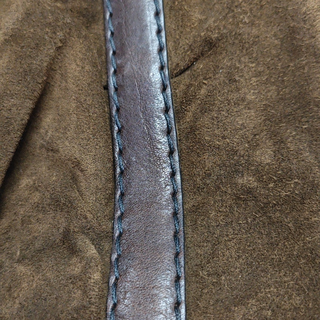 Suede Top Handle Bag Brown