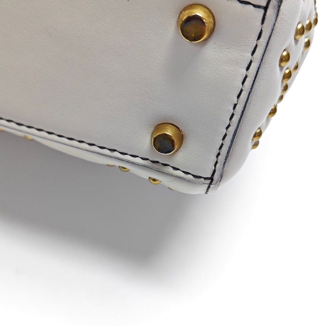 Authenticated pre-owned  Lady Dior Mini Lambskin White - Tote Bag at Looply