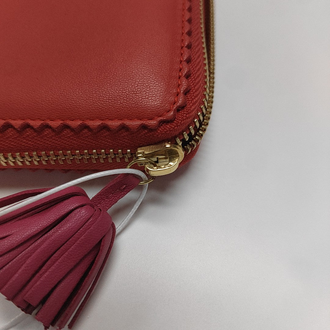 Brand Lambskin Red Wallet