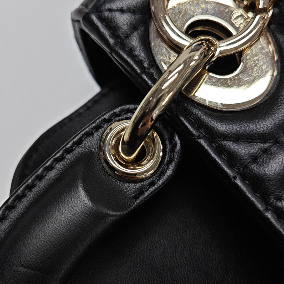 Lady Dior Mini Cannage Lambskin Black