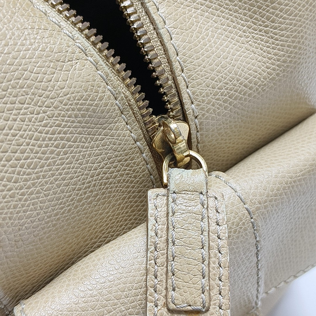 Calfskin Top Handle Bag Beige