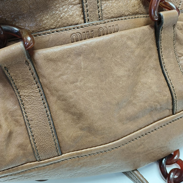 Lambskin Shoulder Bag Brown