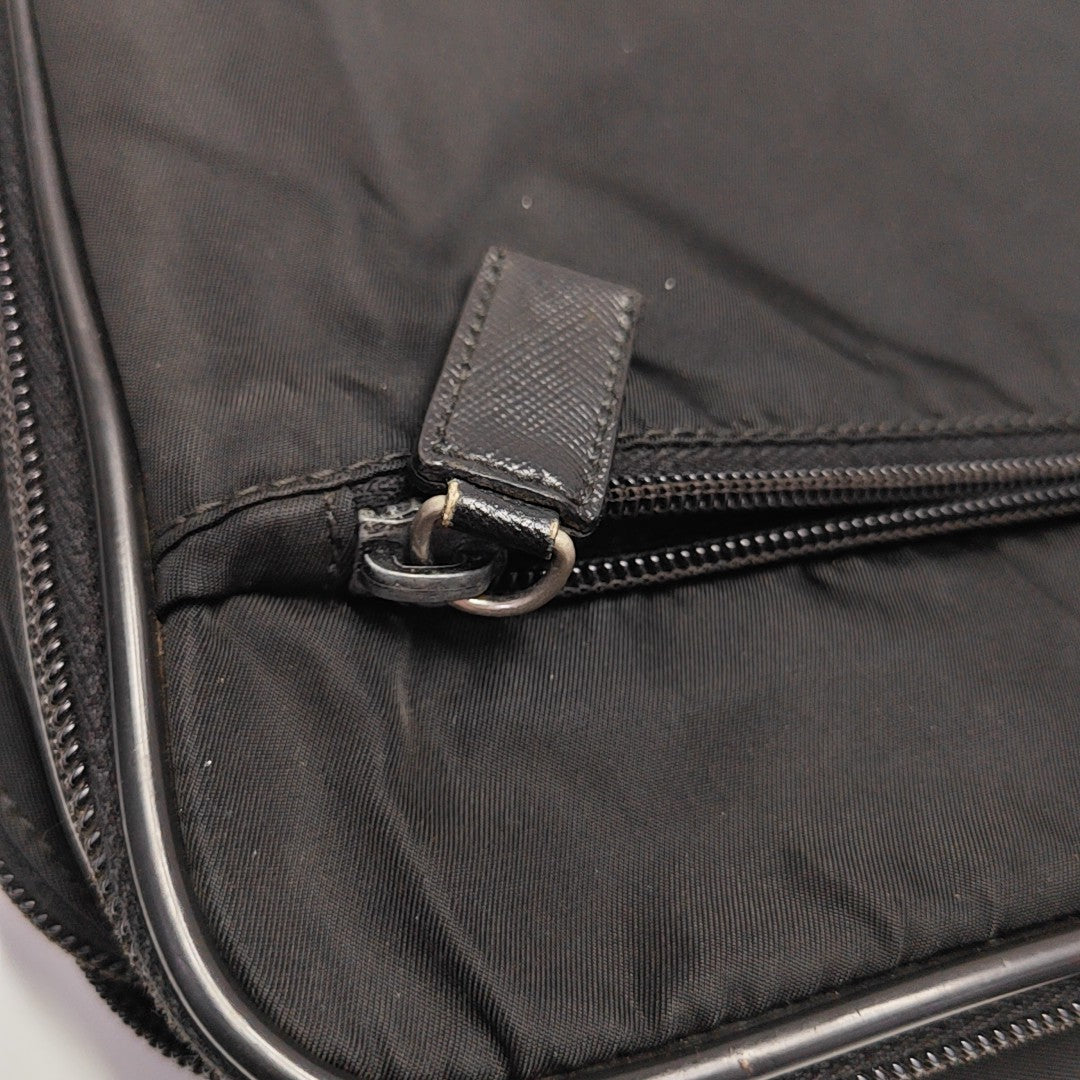 Nylon Top Handle Bag Black