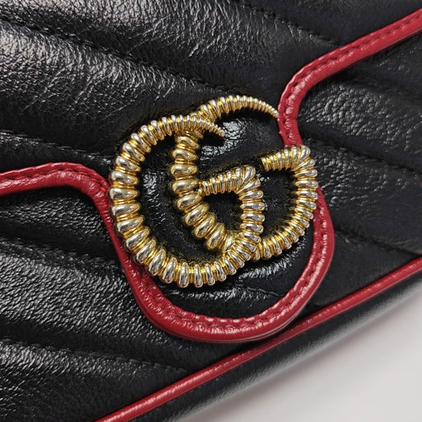 GG Marmont Super Mini Quilted Calfskin Black
