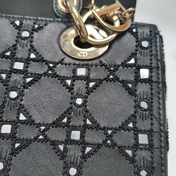 Lady Dior Medium Cannage Lambskin Black