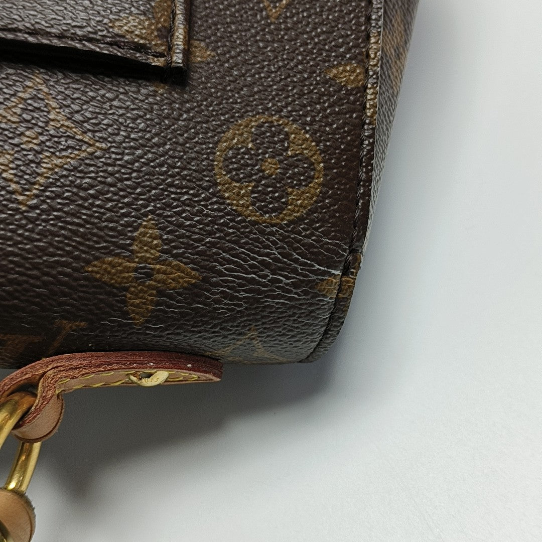CLUNY MM Monogram Coated Canvas Brown