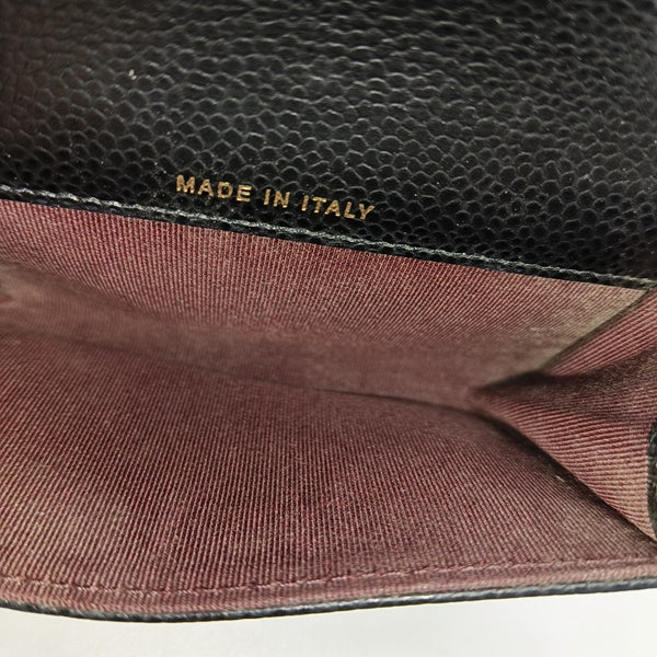 CLASSIC FLAP Quilted Grained Calfskin Black Card Holder