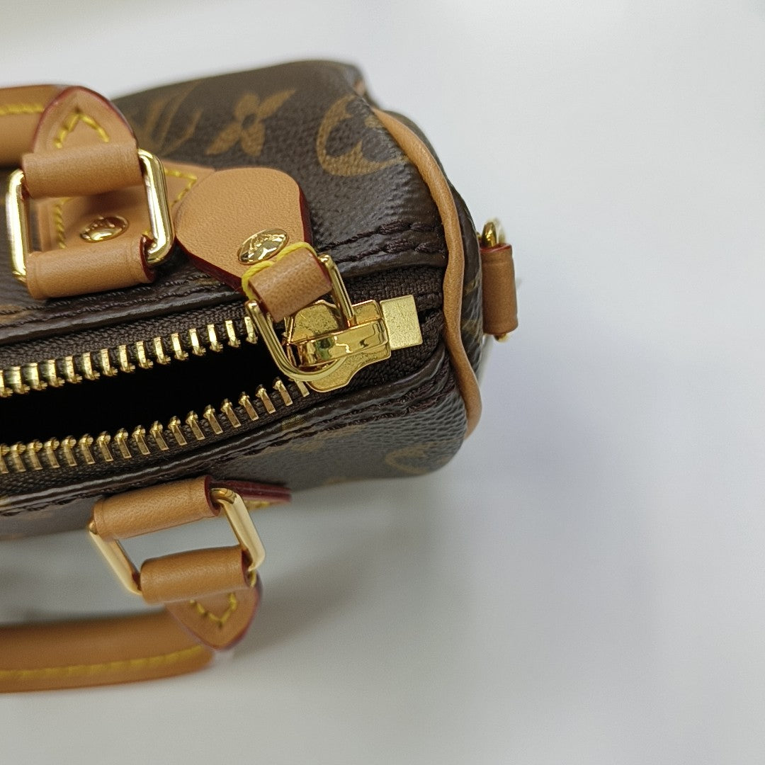 SPEEDY Nano Monogram Coated Canvas Brown