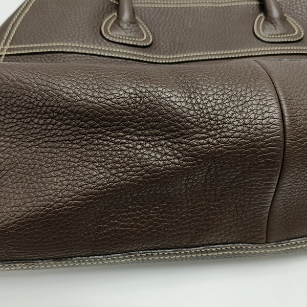 Calfskin Top Handle Bag Brown