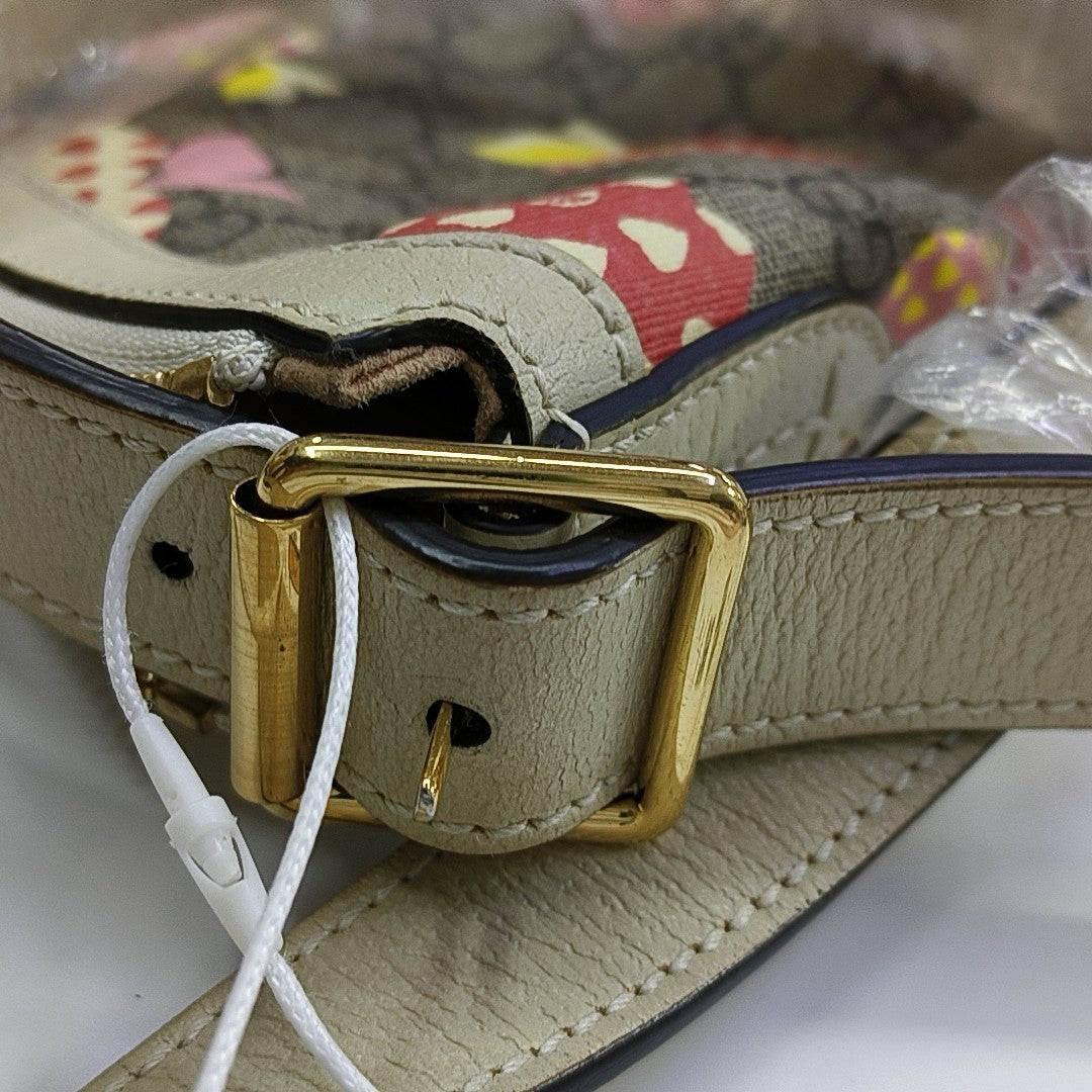 Ophidia Small Monogram Coated Canvas Beige