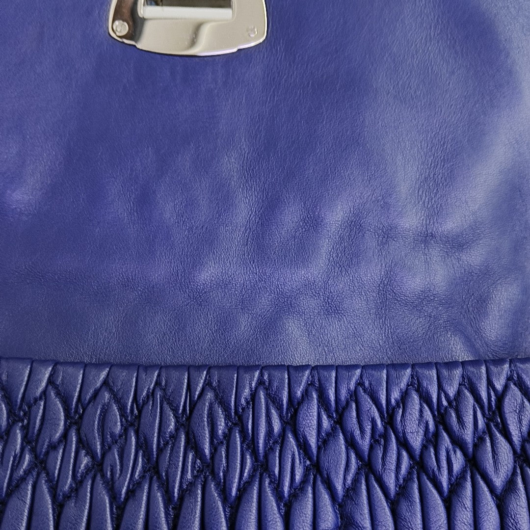 Quilted Lambskin Shoulder Bag Blue
