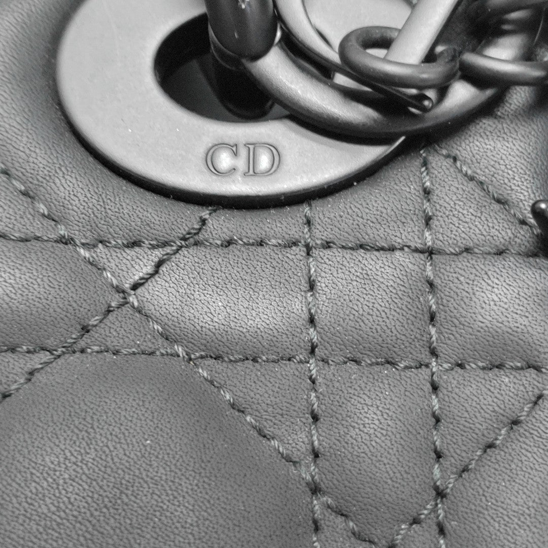 Lady Dior Mini Cannage Calfskin Black