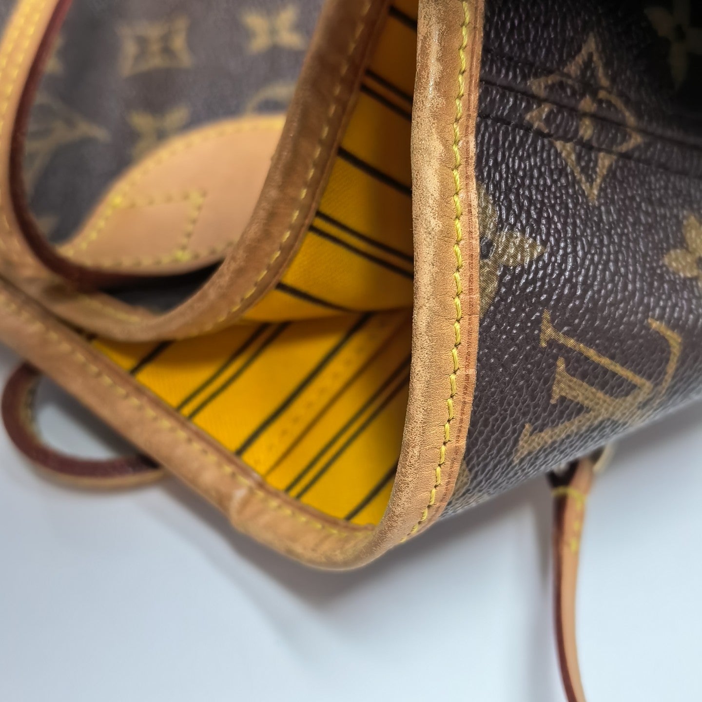 NEVERFULL MM Monogram Coated Canvas Brown