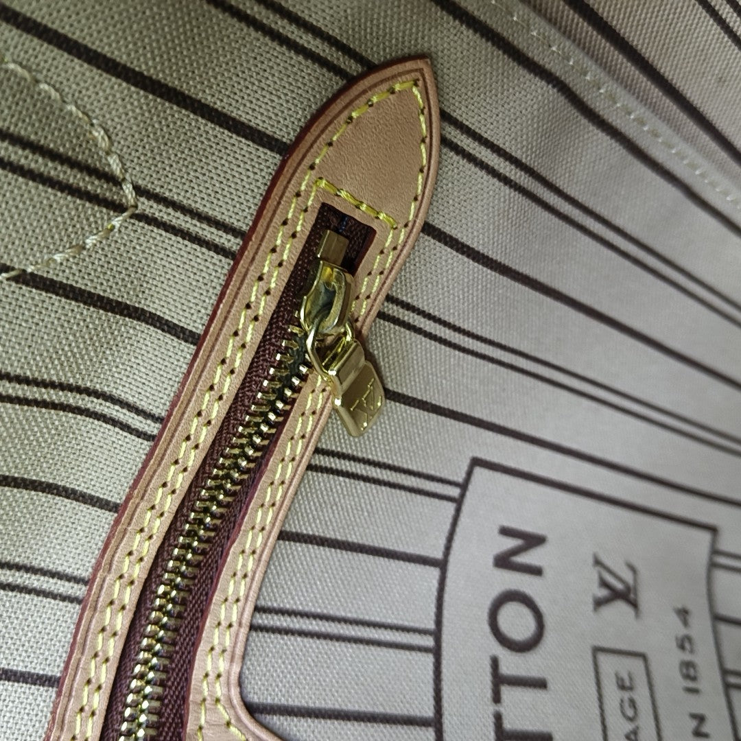 NEVERFULL MM Monogram Coated Canvas Brown