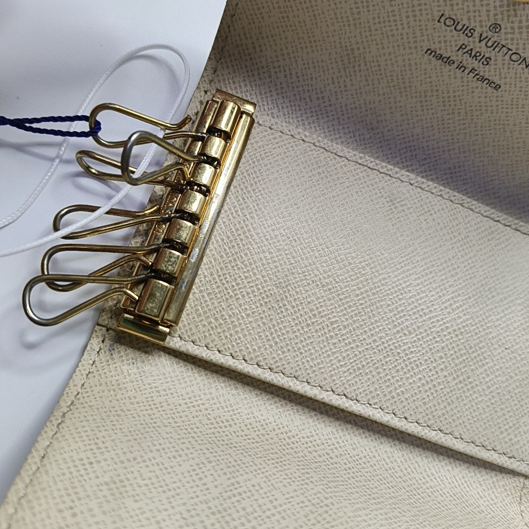 Damier Azur Coated Canvas Key Pouch White