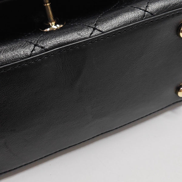 Quilted Calfskin Shoulder Bag Black