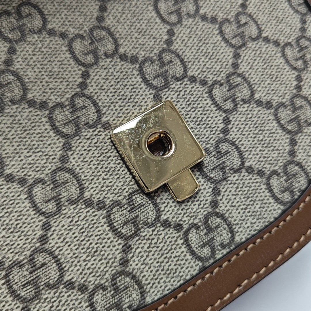 Horsebit 1955 Mini Monogram Coated Canvas Beige
