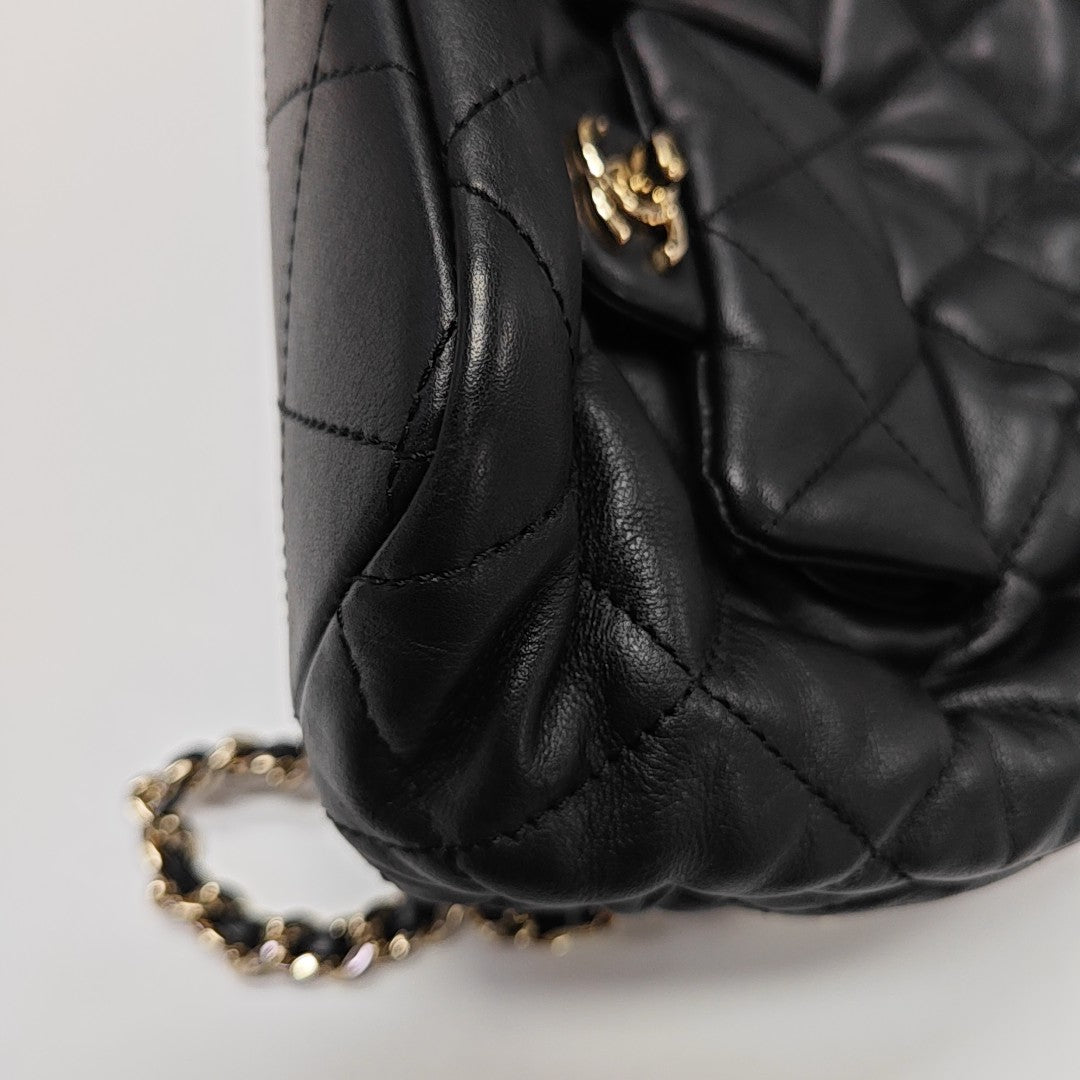 Quilted Lambskin Backpack Black